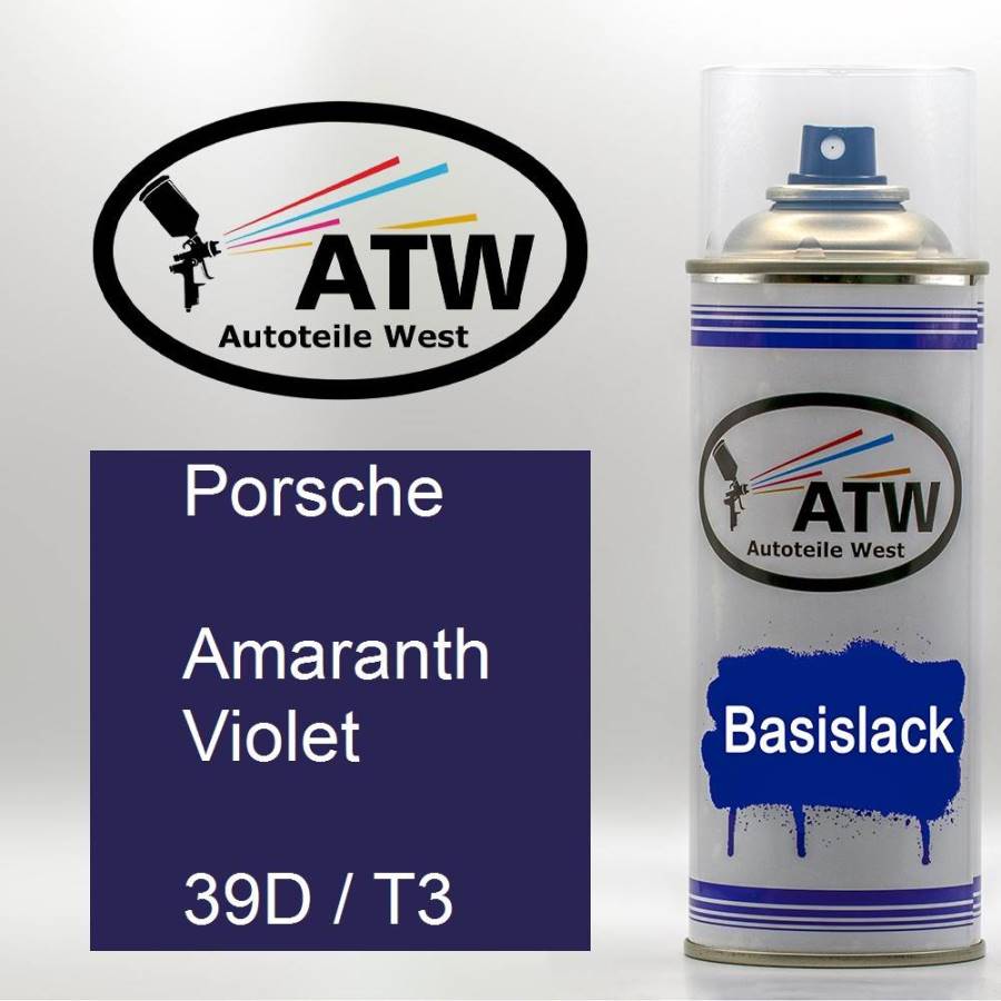 Porsche, Amaranth Violet, 39D / T3: 400ml Sprühdose, von ATW Autoteile West.